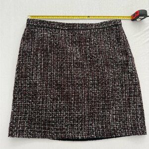 Ann Taylor Black and Red Tweed Pencil Skirt